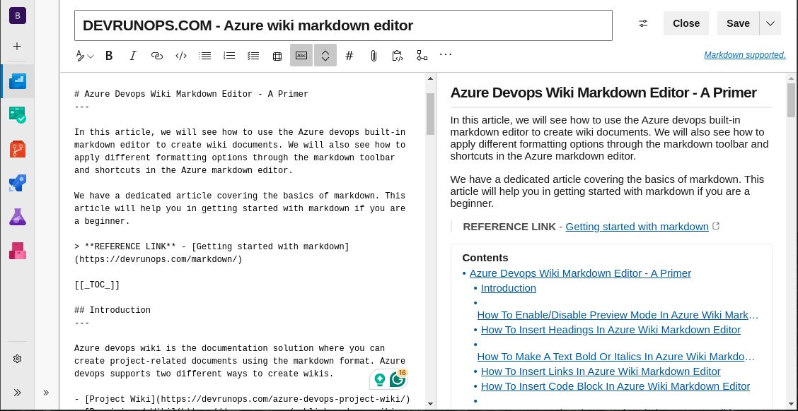 You are currently viewing How To Create Documents With Azure Devops Wiki Markdown Editor